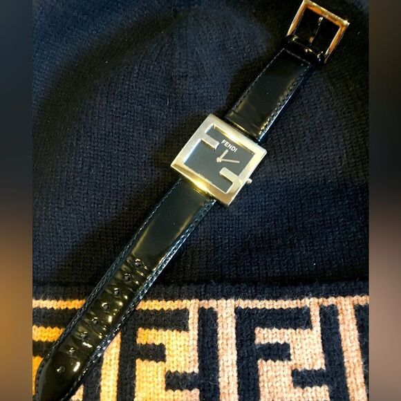 Authentic Fendi Black Patent Leather Watch - Picture 1 of 10
